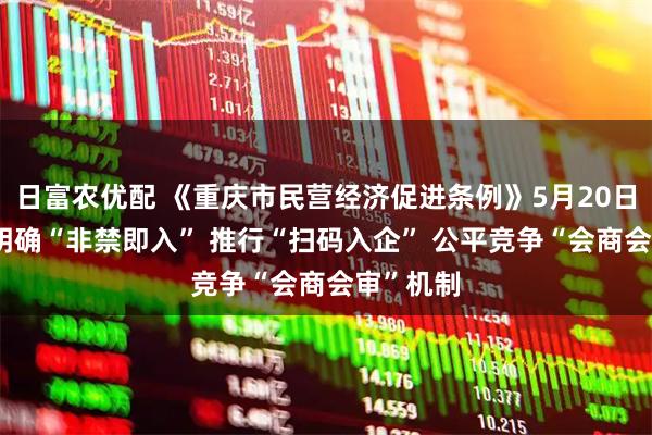 日富农优配 《重庆市民营经济促进条例》5月20日起施行 明确“非禁即入” 推行“扫码入企” 公平竞争“会商会审”机制